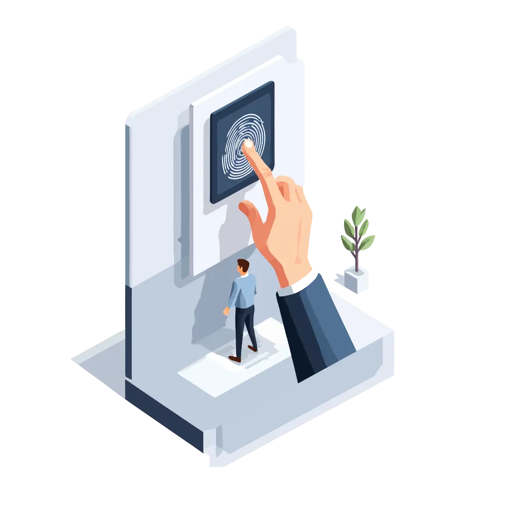 Biometric and RFID access control system for secure, contactless entry and identity verification.